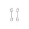 Mesmera Rhodium Plated Stud Earrings Womens Silver