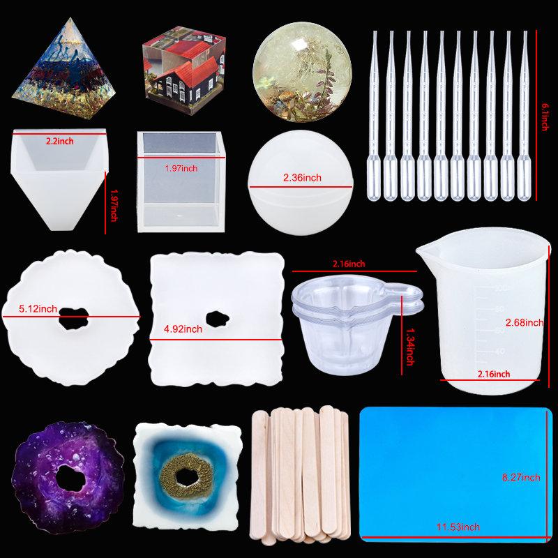 Transparent Epoxy Resin Molds Set Silicone Molds For Epoxy Resin Kit Silicone Moule For Jewelry Making DIY Craft Art Supplies