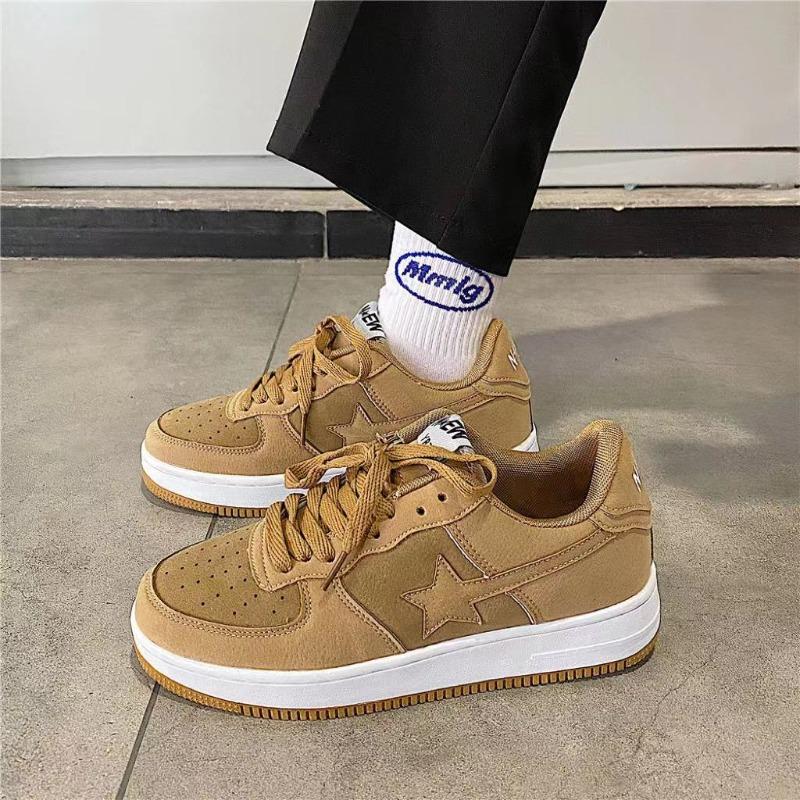 

Модные женские кроссовки для скейтбординга Retro Star Casual Sneakers Модные низкие спортивные туфли для пар Новые трендовые мужские и женские кроссовки 44 жёлтый