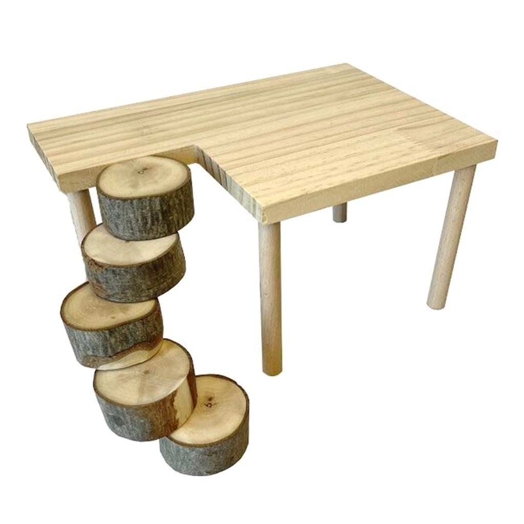 Wooden Climbing Platform for Hamsters Gerbils Small Pet Grinding Jumping Toy for Promoting Exercise and Exploration