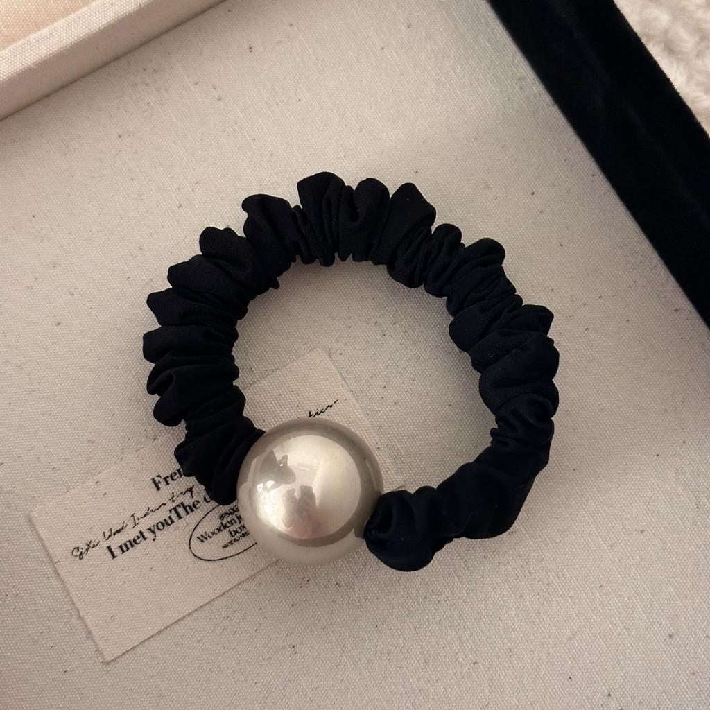 Big Pearl Large Intestine Hair Band, Simple Hair Tie, Girls' High School Elastic and Durable Rubber Band, Girls' Hair Bun