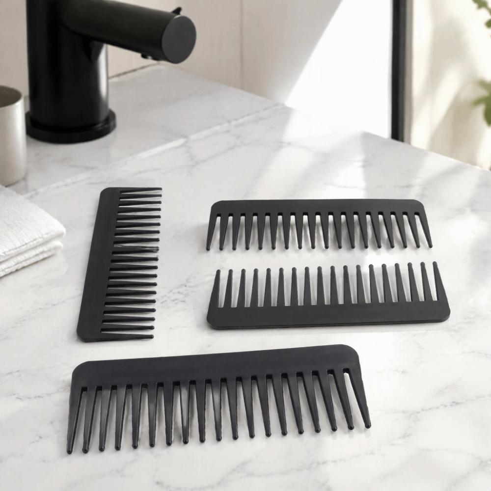 3PCS No Handle Design Wide Tooth Combs 20 Teeth Travel Hair Comb Scalp Massage Comb Travel Use