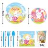 Easter Bunny Theme Party Supplies Easter Decoration Easter Party Banners Disposable Cutlery Arrangement