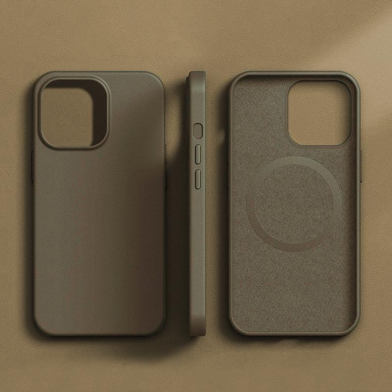 Leren Magnetische Animatie Hoesje voor Voor Iphone 16 15 14 13 Pro Max Plus Magneet voor Magsafe Telefoonhoesje Draadloze Oplaadhoes
