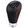 Abfer Shift PU Leather Lever Handle Shifter for Car Interior Accessories and 6-Speed Knob, Auto/Manual Use, Accessories, (Black Red)