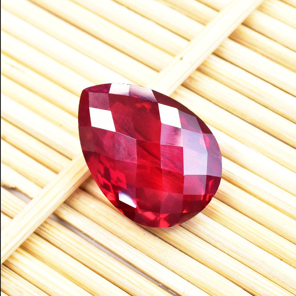 Natural Red Ruby 30 Ct RARE Checker Pear Cut   Loose Gemstone