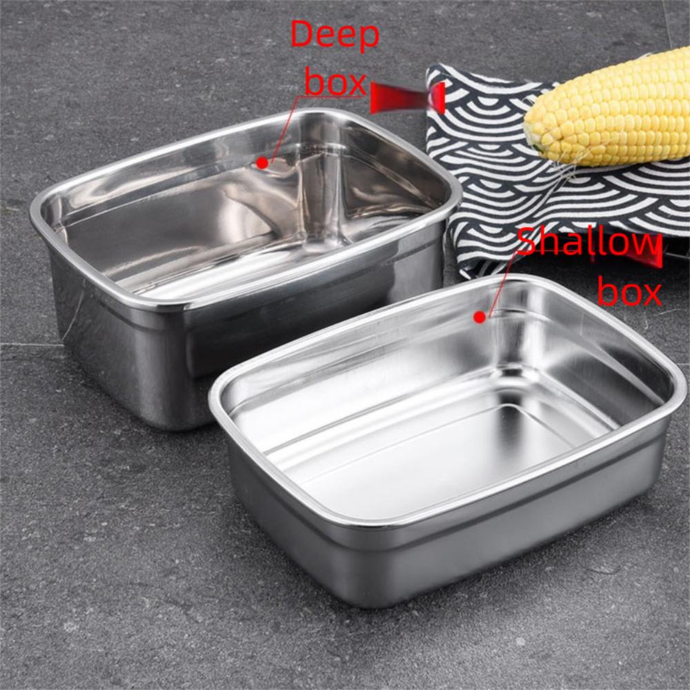 Cutie etanșă pentru păstrarea prospețimii, Oțel inoxidabil, Cutie de depozitare pentru frigider/congelator, Accesorii de bucătărie