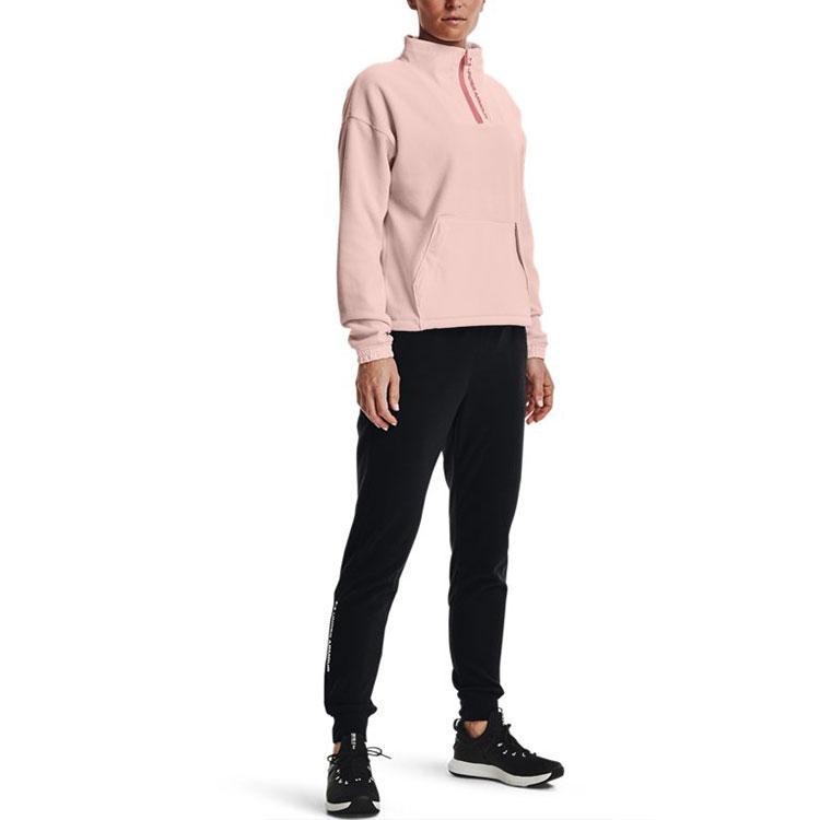 Under Armour Half-Zip Fleece Training Jacket Women Outerwear Pink 1365776-685