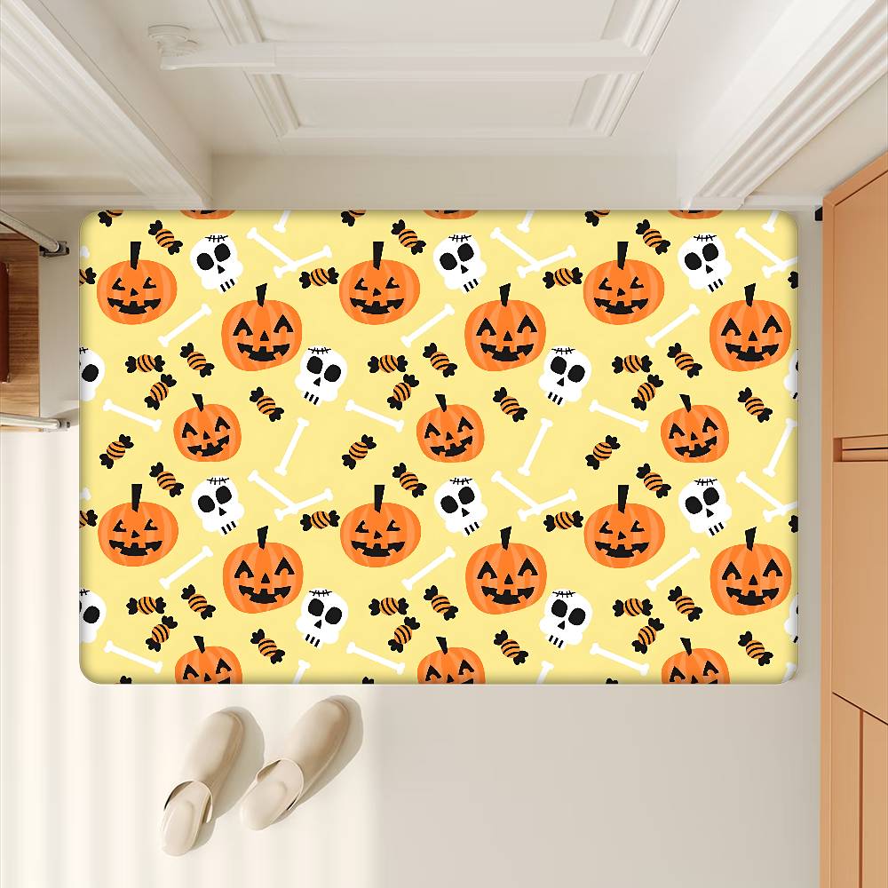 Halloween Cartoon Patterns Hallway Carpet Retro Multiple Choice Living Room Kitchen Rug Non-Slip Welcome Rug