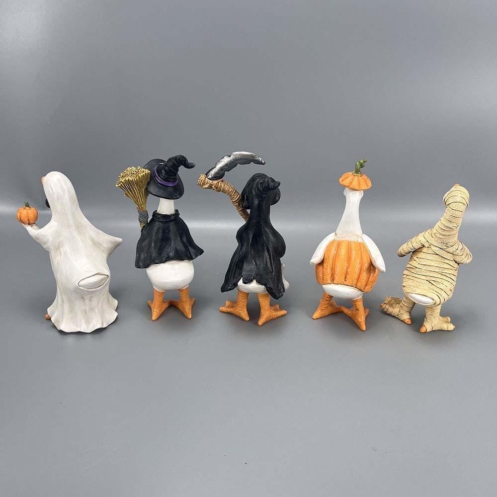 Lebendige 3D Halloween-Entenfigur Kreative Geister-Kürbis-Skulptur Veranda-Dekoration