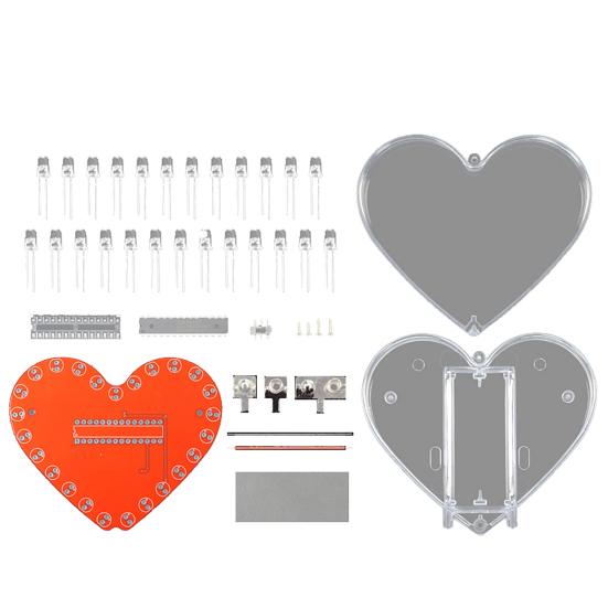

Світлодіодний паяльний проект у формі серця для початківців Студентів RGB LED DIY Електронний набір Подарунок на День Святого Валентина для Вашого коханого A