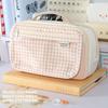 Multi Compartment Fabric Pen Bag With Magnetic Closure For Students And Office Use