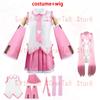 2025 XS-3XL Full Set Pink Cherry Hatsune Miku Cosplay Costume Wig Headwear Prop Miku Cosplay Accessories Halloween Party Outfit