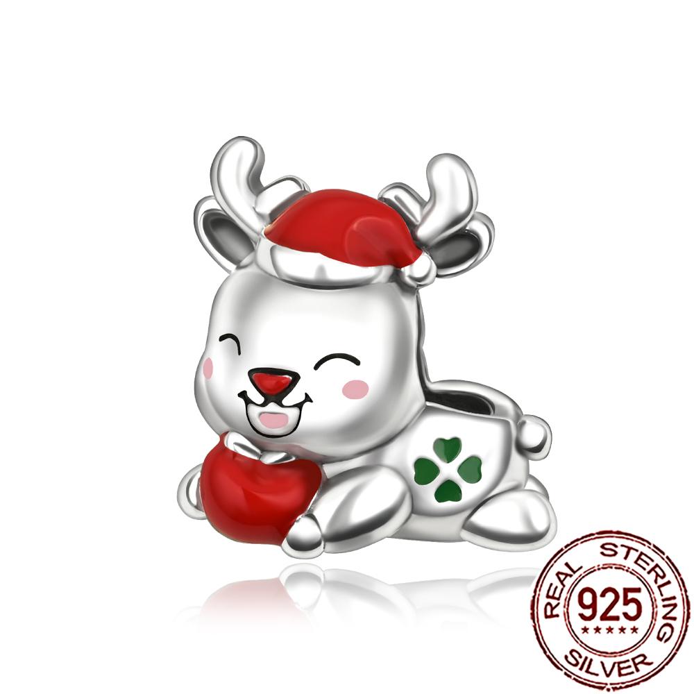 Novos Berloques de Cobre de Natal Papai Noel Berloques para Pulseira Corrente Cobra Colar Feminino Joias Diy