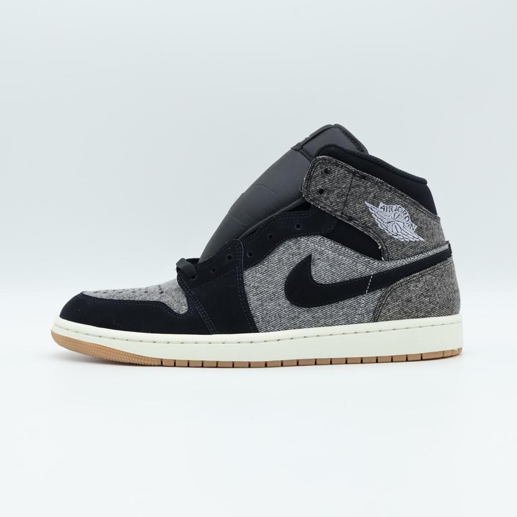HJ4363-001 Nike Air Jordan 1 Mid Black Denim (Men's)