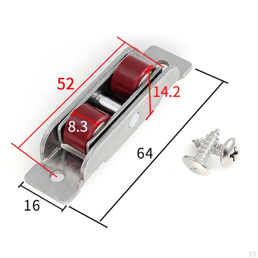 4 Pcs Push Pull Window Pulley Stainless Steel Hardware Rollers Nylon for Bedroom