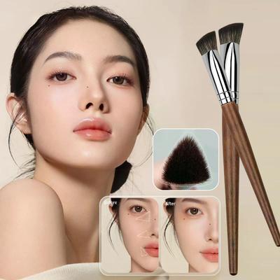 Wooden Handle Foundation Concealer Brush Triangle Premium Contour Blusher Brushes Flawless Under Eye Dense Face Makeup Brush