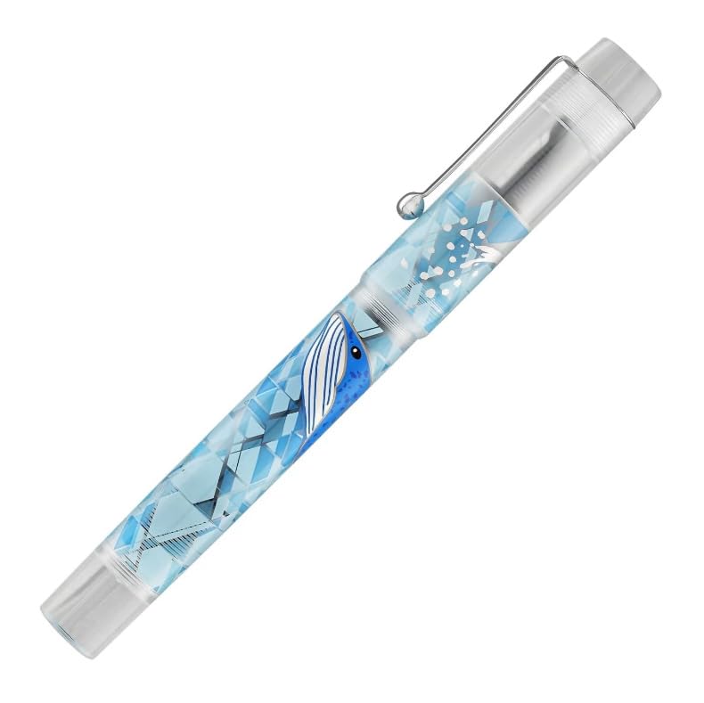 OPUS 88 Fountain Demonstrator Blue Eye Drop Medium Pen, DEMO, Whale, Style, Nib, OP240300-M