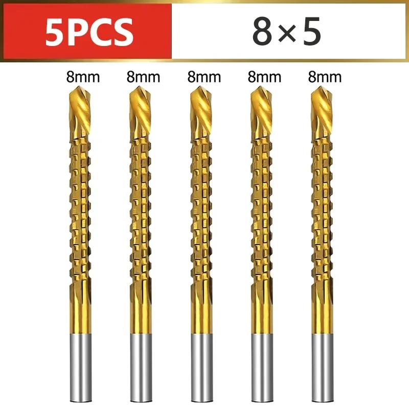 HSS Spiralbohrer-Set Titannitridbeschichtet 3-8mm Gezahnte Nutenspirale Gezahnter Sägebohrer Verbundbohrer