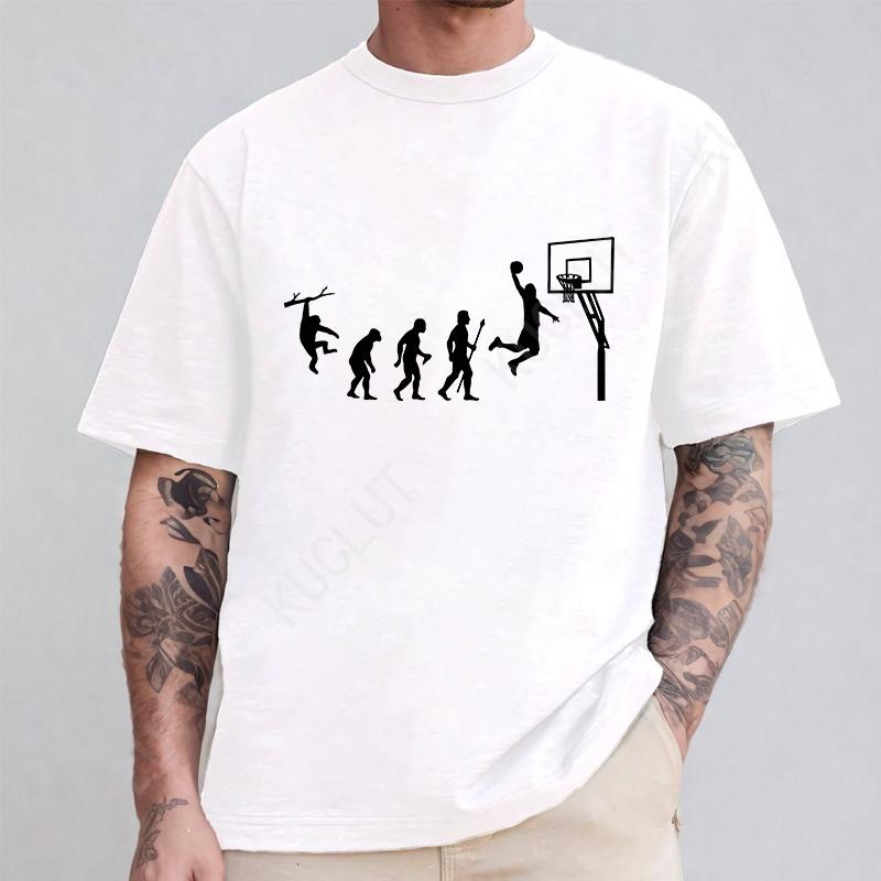 Fashion T-Shirts Male Tshirts Men Summer Tee Shirt Women Basketball Evolution Top Tees Casual Fashion Boy Brand Tee Clothing