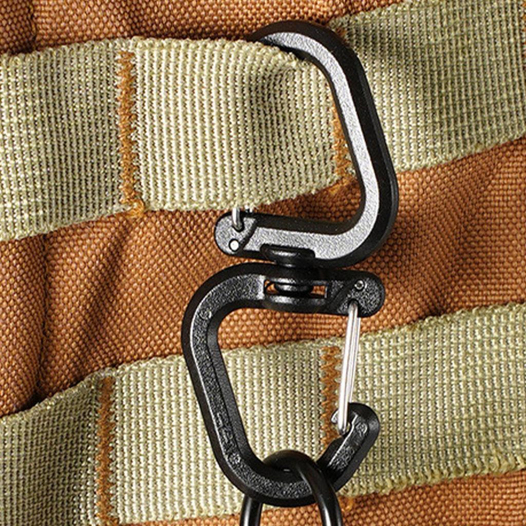 Outdoor Rock Climbing 360 Rotatable Hook Double Carabiner Swivel Connector Keychain Multi-Use Backpack Keychain Hiking Buckle