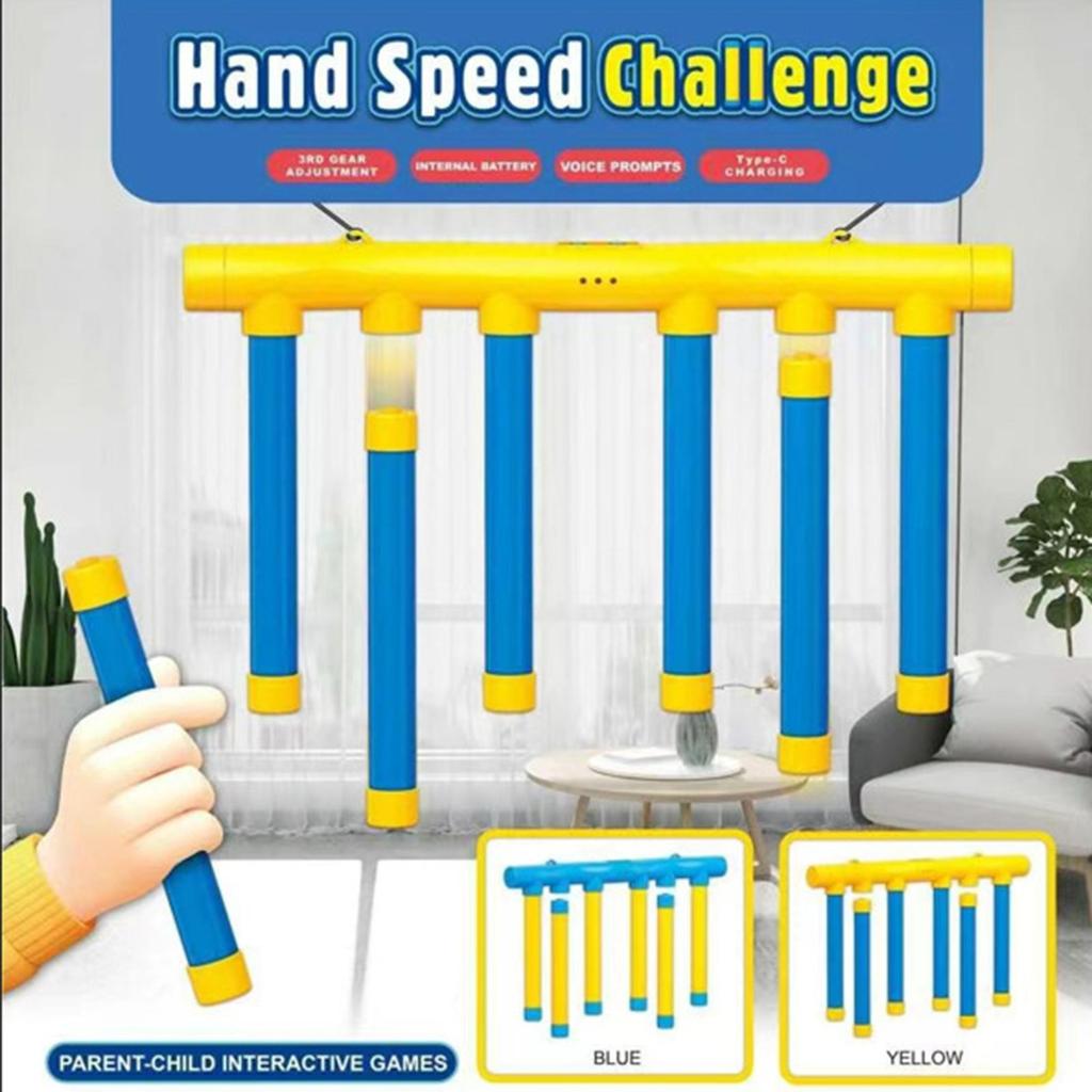 3 Adjustable Speeds Reflex Game Falling Sticks Catching Game Interactive Hand Eye Coordination Training Toy Party Gift