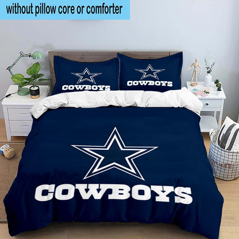 Cowboys Team Logo 3PCS Bedding Set 2D Printing (Includes 1 Duvet Cover + 2 Pillowcases Coreless), Bedroom decor,Fan Gift