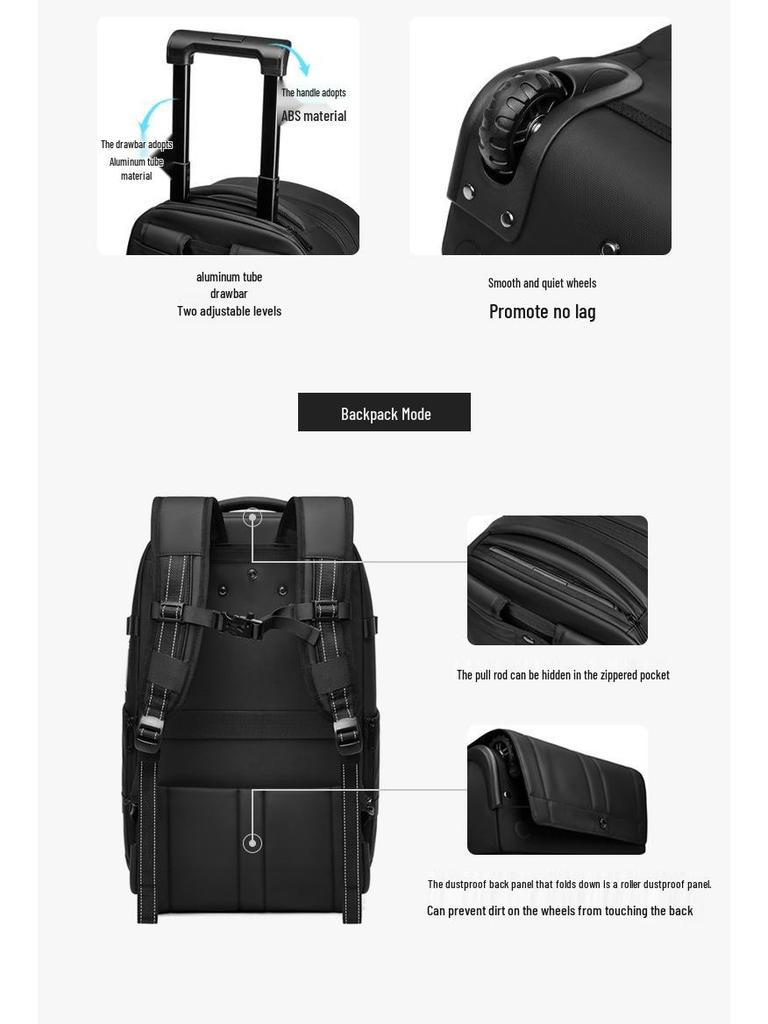 Popular Large Capacity Rolling Duffel Bag: Anti-Theft, Waterproof, Vacuum Compression Travel Suitcase Backpack