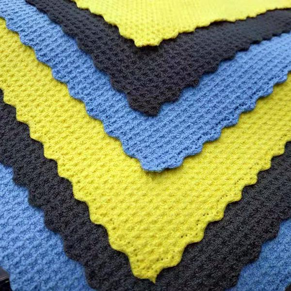 Waffle Glass Cleaning Cloth: Ultra Absorbent, Paint-Safe, Multi-functional Car Cleaner with Ultrasonic Edge Cutting