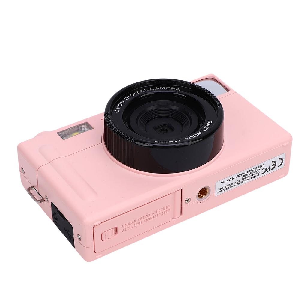 4K Digital Camera for Photography Autofocus 64MP HD Camera with 10 Filters Front Flash 3 Inch Screen Pink