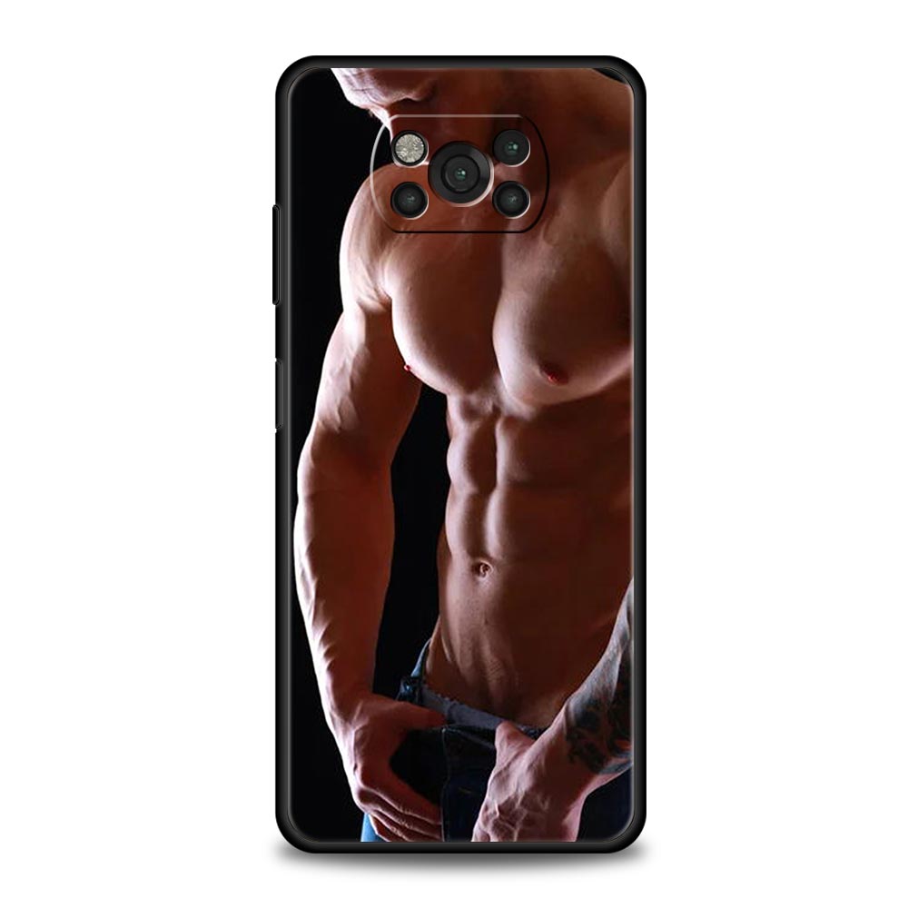 

Phone Case for Xiaomi Poco F7 F6 F5 F4 F3 X7 X6 X5 X4 X3 NFC M4 C51 C55 GT 5G Soft TPU Cover Capas Male Abdominal Muscle Fundas Poco X3 Pro