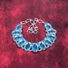 Blaue Topas Halskette, 925 Sterling Silber Edelstein Schmuck, handgemachte Halskette für Thanksgiving