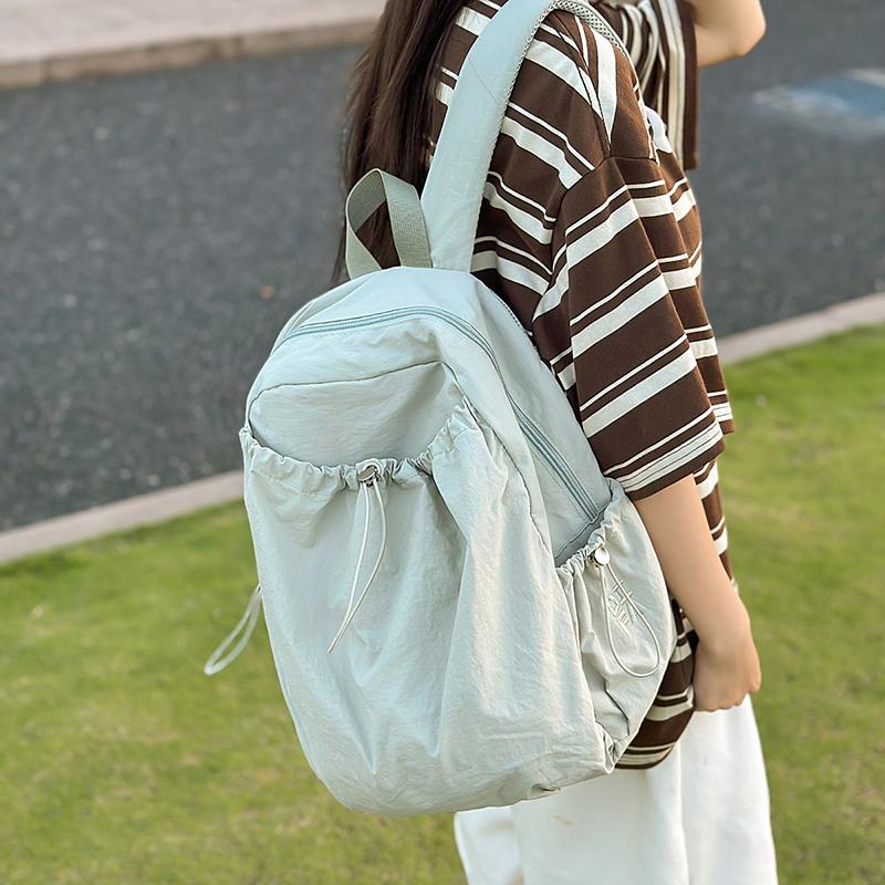 Student Schoolbag Women's Solid Color Computer Travel Backpack Large Capacity Backpack