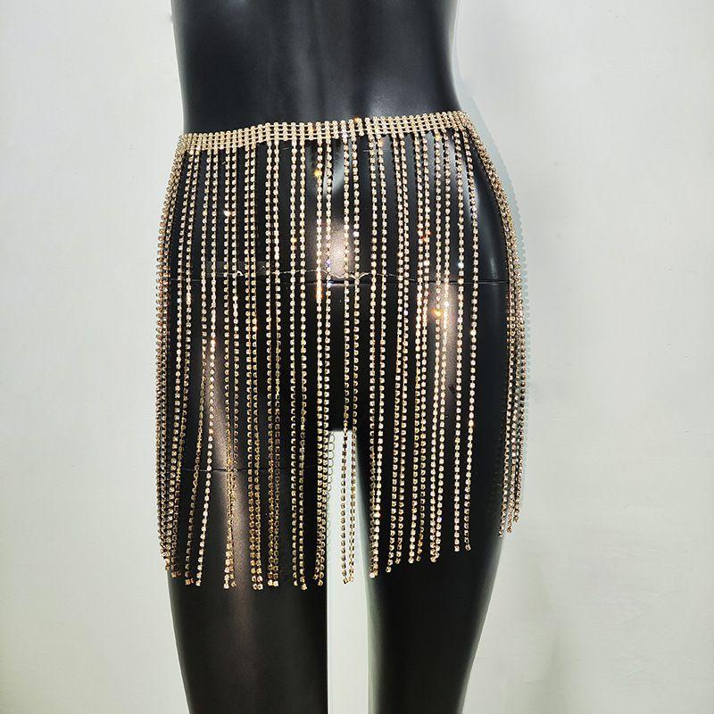 

Outfitgirl Европейские и американские ночные клубы Бар Диско Юбка со стразами Музыкальный фестиваль Подходящая одежда Юбка с бахромой Универсальная юбка GOLD SHORT All yards