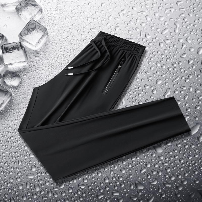 Men's Summer Ice Silk Quick-Dry Lightweight Elastic Waist Pants