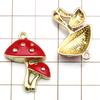 20 Colorful Cartoon House & Mushroom Enamel Alloy Charms for DIY Jewelry