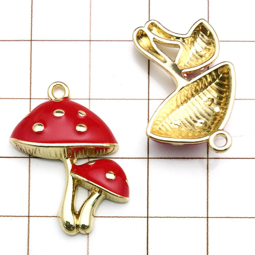 20 Colorful Cartoon House & Mushroom Enamel Alloy Charms for DIY Jewelry