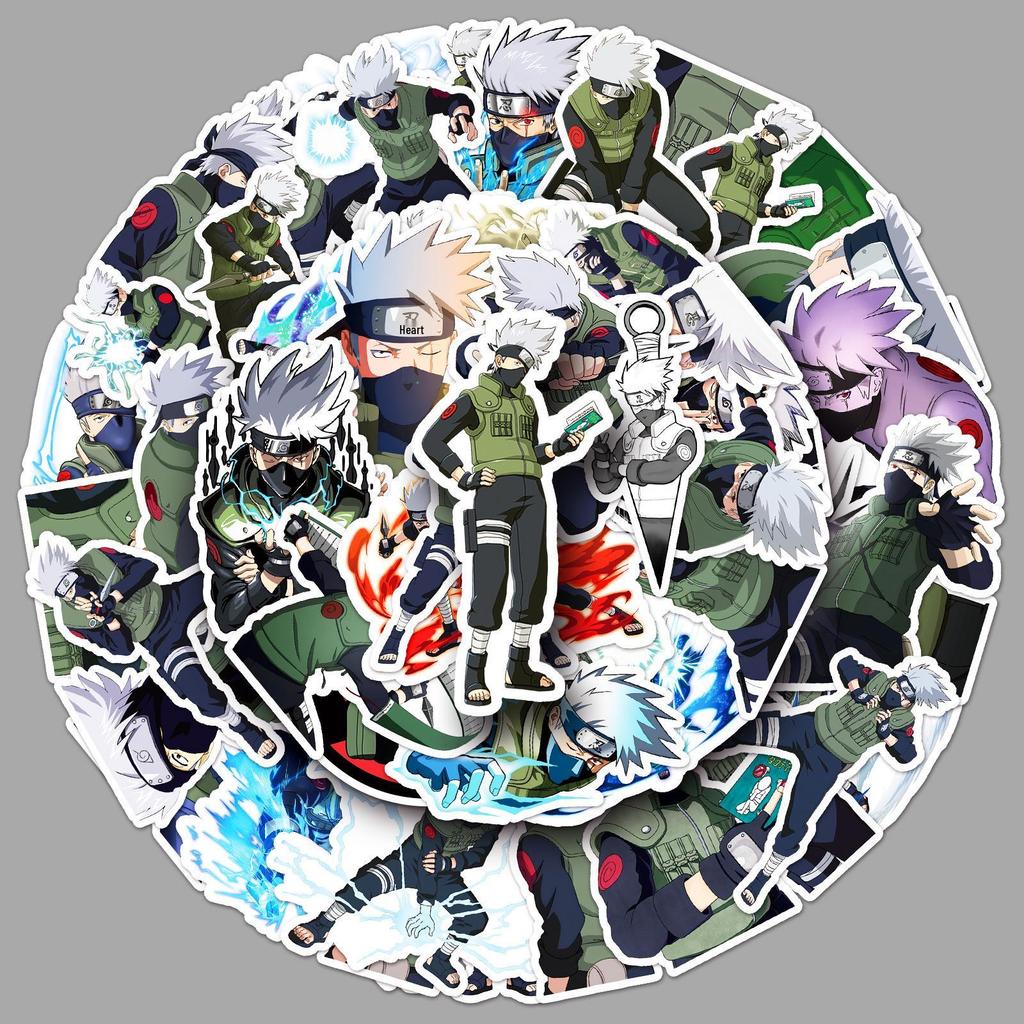 50 Sheets Naruto Hatake Kakashi Waterproof Stickers for Phones, Computers, Thermos, and Planners.