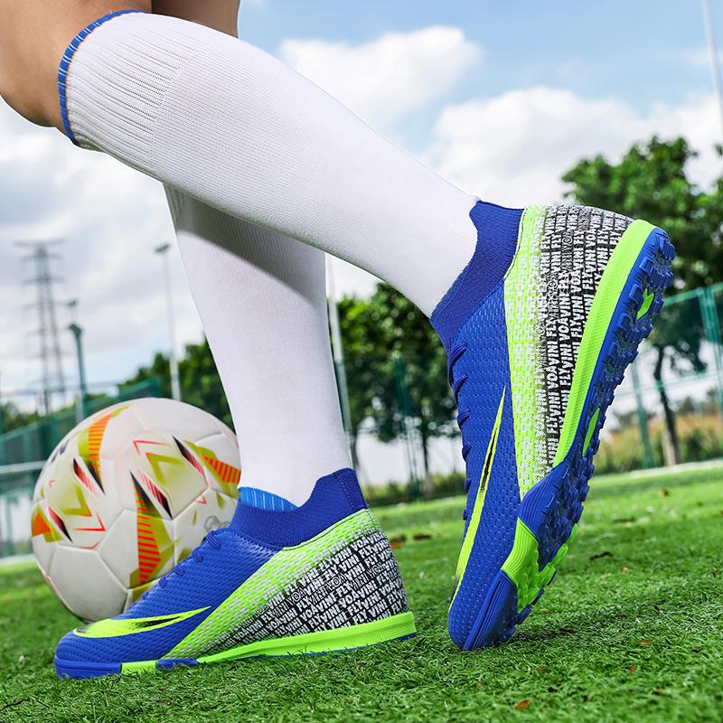 Men Football Boots Professional Society Futsal Soccer Shoes Training Booties Comfortable Resistant Unisex TF Sneaker