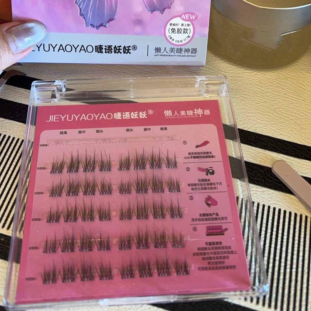 Makeup Self-adhesive Lash Clusters Sweet Glue Free Fake Lashes  Women/Girls