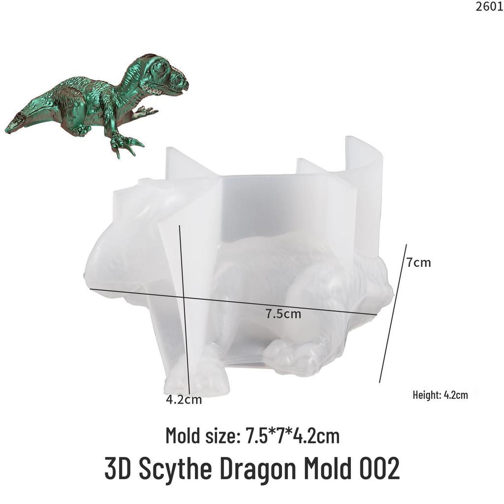 3D Tyrannosaurus Rex Baby Pendant Mold: Realistic Crystal Epoxy Dinosaur in Lying Pose.