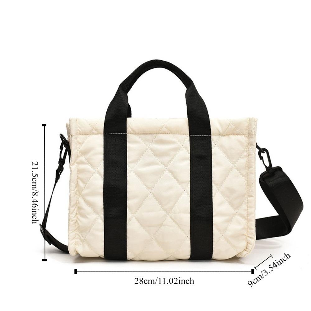 Rhombus Plaid Korean Shoulder Bag Korean Style Small Puffer Bag  Office Worker