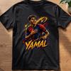 Tričko Yamal Design pro fotbalového fanouška, Unisex tričko Gildan 64000, Sportovní dárek pro fanoušky, Streetwear fotbalové tričko v moderním vzhledu plakátové grafiky