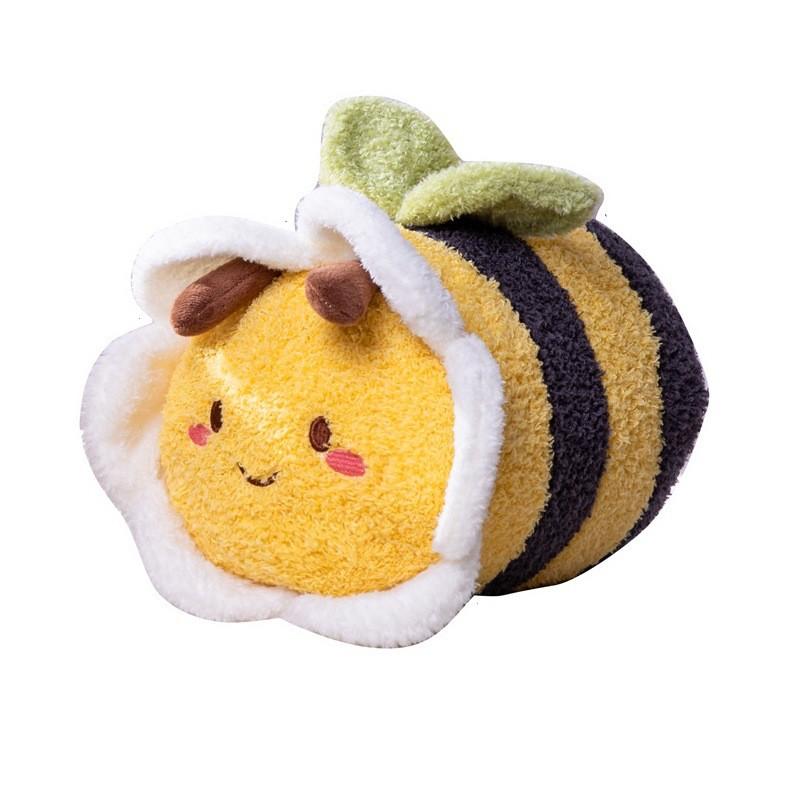 Cute Bee Flower Plush Toy Cartoon Children Accompany Cushion Holiday Doll Gift