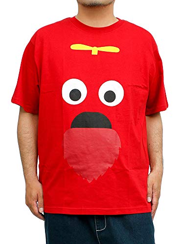 One Colors Gachapin & Mukku Short Sleeve T-Shirt, Men s Printed Crew Neck Cut and Sew, Size LL, Mukku