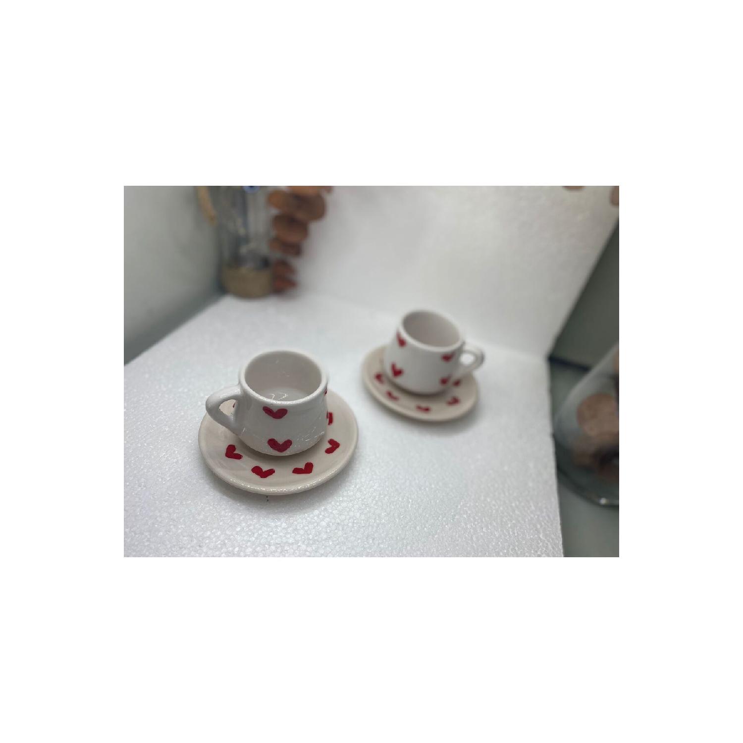 

Керамическая чашка из 2 частей с сердцем, ручная работа белый