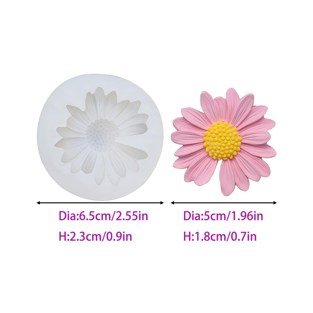 4pcs Daisy Flower Silicone Mold Scented Cup Candle Fragrant Plaster Ornament Molds Durable Easy to Demold for Home Decor Gifts