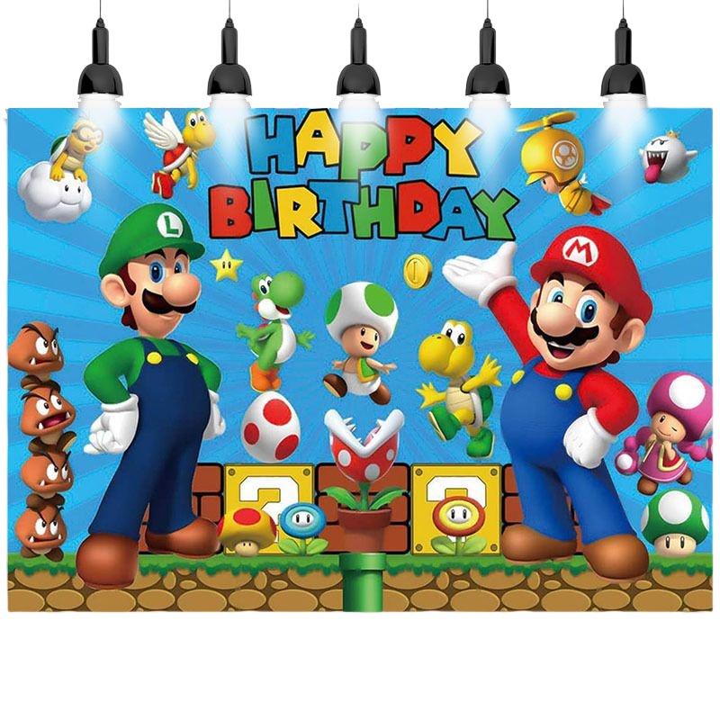 

Братья Супер Марио. Тематический 3D фон для детского дня рождения Марио и Луиджи 150*100cm/59.06*39.97in