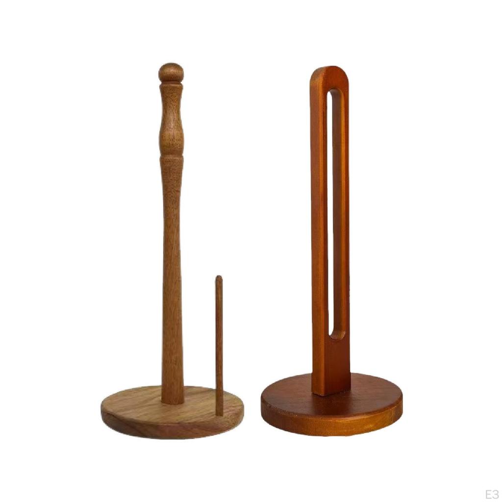 Paper Towel Holder Wooden Organizer Kitchen Roll Dispenser for Cooking