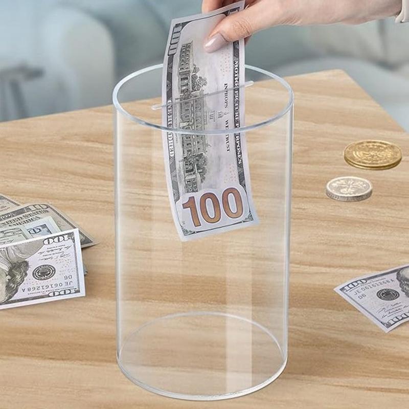 Acrylic Transparent Piggy Banks for Adults Clear Money Box Saving Bank Break To Open Cash Can Jar Coin Storage Organizer Case